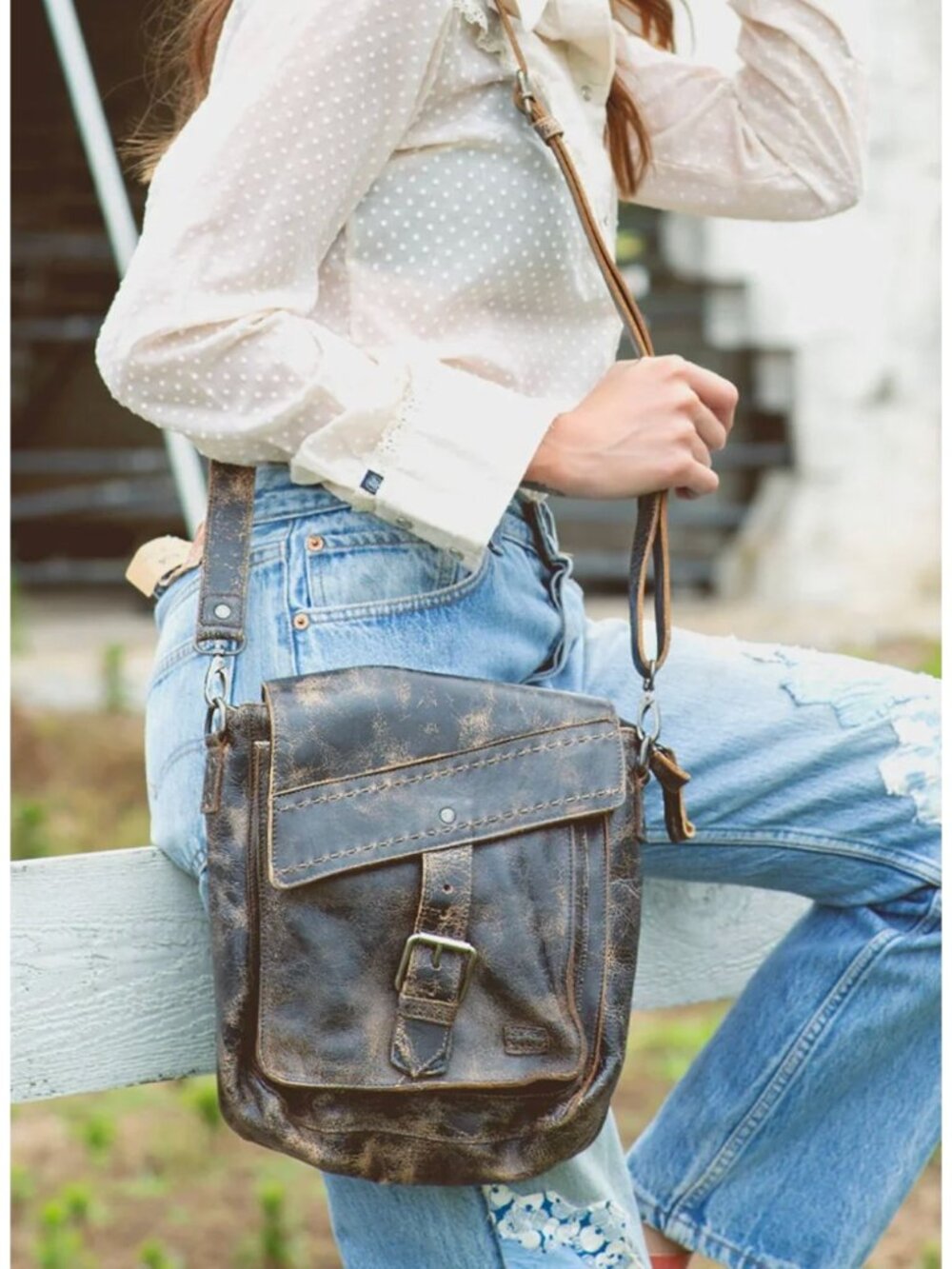 NWT Bed Stu Ainhoa LTC Crossbody Bag Black Lux Leather $255 [jb]